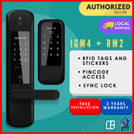 igloohome Rim Lock Metal Gate 2 (RM2) + Mortise 2 Plus+ (IGM4) Bundle Lock (FREE Delivery + Installation)