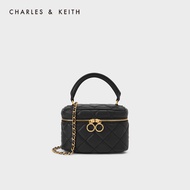 CHARLES&amp;KEITH Box bag CK6-80781893 สุภาพสตรี rhombus chain แบบพกพา messenger กระเป๋าสี่เหลี่ยมเล็ก Orange