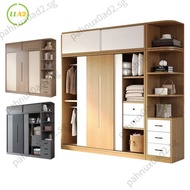 LLA2  Sliding Door Solid Wood Wardrobe Multifunctional Combination Storage Cabinet