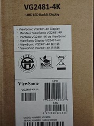 ViewSonic VG2481-4K 24 inch 185ppi IPS monitor