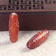 Natural Red Agate Six-Eyed Dzi Beads Loose Beads Agate String Barrel Beads DIY Jewelry Accessories T