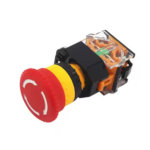 1PCS LA38-11ZS Self-Locking 22mm Emergency Power Push Button Switchstop Mushroom Head Emergency Stop