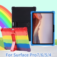 For Microsoft Surface Pro4 Pro5 Pro6 Pro7 12.3 Inch Case Silicone For Surface Pro7/6/5/4 Adjustable Stand Shell Kids Safe Soft