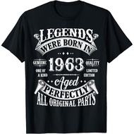 Men's cotton T-shirt 62nd Birthday Tee 62 Years Old Vintage Legends Born In 1963 T-Shirt Fast Shippi