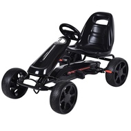 Costzon Kids Go Kart, 4 Wheel Powered Ride On Toy, Kids Pedal Vehicles Racer Pedal Car with Adjustab