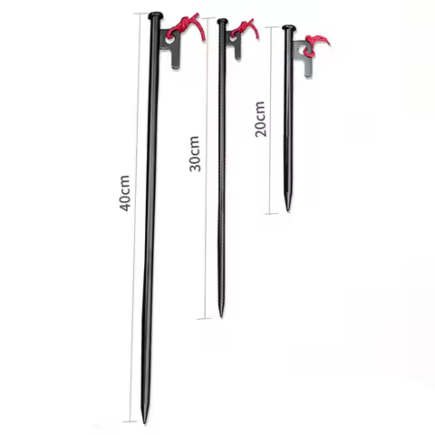 40cm Steel Tent Peg 30cm Metallic Ground Nail 20cm Iron Tent Stakes Outdoor Camping Canopy Sunshade