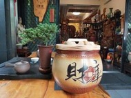 [台南寶麗古典傢俱藝品館]~發財聚寶甕象徵家裡財庫10斤米甕~茶甕~普洱茶倉~老茶甕~台灣陶甕藝術品~直徑27高32公分