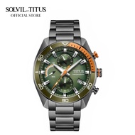 Solvil et Titus Modernist Chronograph Quartz in Green Dial and Black Stainless Steel Bracelet Men Watch W06-03331-005