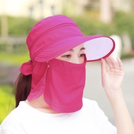 Women Summer Zip Folding Outdoors Hat Sunscreen Sun Hat