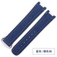 Omega Rubber Watch Strap Fits OMEGA Seamaster 300 AT150 Blue Gold Needle Captain Hornet Golf JYUE