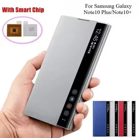 Smart View Cover Mirror Flip Leather Case For Samsung Galaxy Note10 Plus/Note10+ Window View Cover S