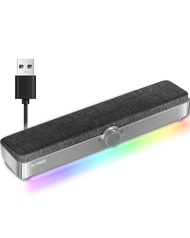 Computer Speakers, Bluetooth Soundbar Speaker with Dual HiFi Stereo Bass,Desktop Computer Speakers H