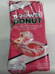 Doowee Donut ดูวี่ โดนัท มีไส้ โดนัทเคลือบช็อคโกแลตสอดไส้บาวาเรียน / โดนัทเคลือบสตอเบอร์รี่สอดไส้สตอเบอร์รี่ 29กรัม X 12ซอง