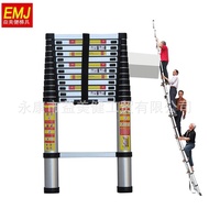 EMJ EURO SINGLE Steps Premium Extendable Foldable Aluminium Telescopic Pole Ladder / Tangga
