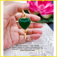 ஐ ♝ ◊ lucky charm jade stone and Thailand gold bangle for women (BBE)