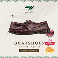 [Ready Stock] Tomaz C999A Boatshoes Genuine Leather - Wine Red