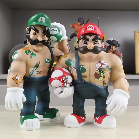 Muscle Mario Luigi Trendy Play GK Handheld Ornament Social Person Design Game Handheld Model Ornamen