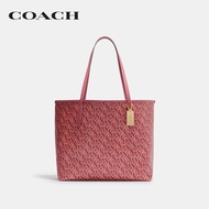 COACH กระเป๋าทรงสี่เหลี่ยมรุ่น City Tote With Signature Monogram Print สีแดง CF342 IMROU