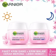 Garnier Sakura White Krim Malam dn Krim Siang Garnier Night Cream 50ml