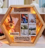 Hexa frame 3d buket bunga custom/Hadiah ultah souvenir pernikahan dll