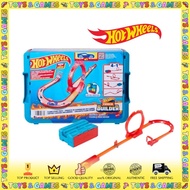 Hot Wheels Flame Stunt Pack 4 in 1Track Stack And Store Building Play Set And 1 Hot Wheels Car