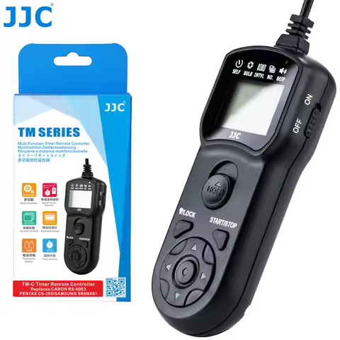 JJC Timer Remote Control Shutter Release for Canon EOS R10 R8 R RP R7 R6 R6 Mark II 90D 80D 70D 77D 