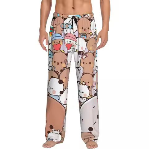 Custom Print Men Bubu Dudu Pajama Pants Lovely Sleepwear Sleep Lounge Bottoms with Pockets