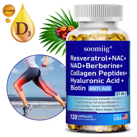 Vitamax 21-in-1 Supplement | NAD+ Resveratrol Collagen Berberine | Supports Hair, Skin, Nails, Joint