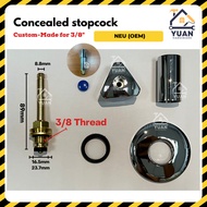 READY STOCK [OEM] NEU Concealed Stopcock Head 3/8" Thread | Shower Stopcock Head | Kepala Stopcock M