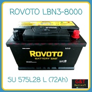 ROVOTO SUPER POWER LBN3-8000 SMF (SU572L28L) แบตเตอรี่รถยนต์ 72Ah แบตแห้ง แบตรถยุโรป