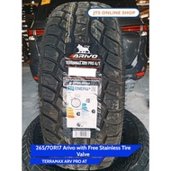 265/70R17 Arivo Terramax ARV PRO AT with Free Stainless Tire Valve