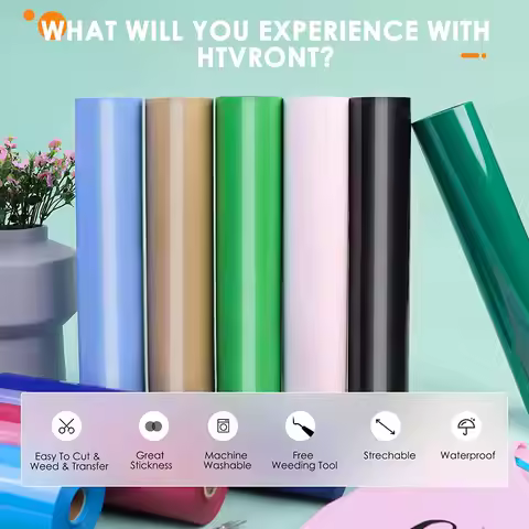 HTVRONT 12"X30ft/30x900cm Heat Transfer Vinyl Roll for Cricut Craft Heat Press Iron On DIY HTV Film 
