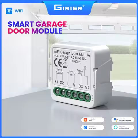 GIRIER Tuya ZigBee/WiFi Smart Garage Door Opener Controller Support APP Remote Timing Functions Comp