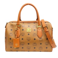 棕色 帆布 Ella 波士頓包 肩背包【MCM】 MWB 6AVI48 CO001