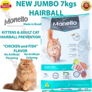 Monello JUMBO 7kgs for KITTENS and ADULT CAT (HAIRBALL)(CHICKEN & FISH)Premium Cat Food(anf)Monello 