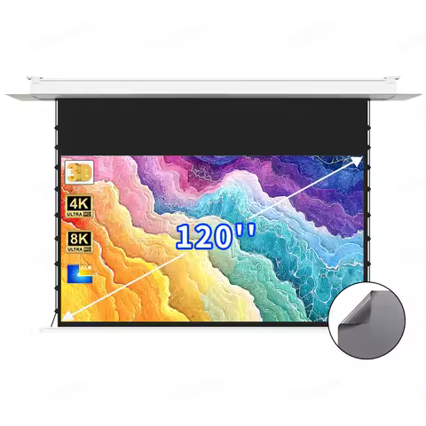 120‘’ ALR In-Ceiling Motorized Ceiling Recessed Projector Screen Ambient Rejecting Light Screen for 
