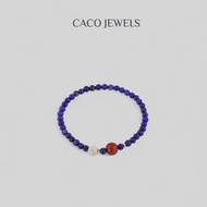 CACO Lapis Lazuli Gemstone Bracelet with Red Nanhong Agate and Shoushan Stone "Lapis" (1 Piece)