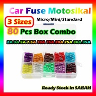 Car fuse fius set box 80pcs full set combo 3A,5A,7.5A,10A,15A,20A,25A,30A,35A,40A 80pcs