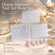 Sea Themed 3D Silicone Nail Art Mold Set Lily Flower Starfish Decorations Manicure SeaShell E7N4