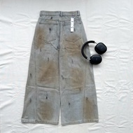 SHIKI yellow wash jeans Unisex men and women Jaystoree.