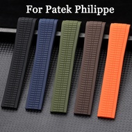 Curved End Rubber Watch Band for Patek Philippe Aquanaut 5164A 5167A 5168A 21mm Silicone Watch Strap