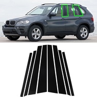 【Spot Goods】 8pcs Car Window pillars Molding Trim Fit For BMW X5 E70 2007-2013 Mirror Effect PC Sticker
