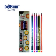 DOLPHIN FLUORESCENT COLOUR TRIANGLE FC1221 / HEXAGON FC1331 2B PENCIL (12's/BOX)