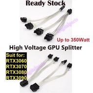 [Premium Quality] 6-Pin / 8-Pin FEMALE PCIe to 2 x 8-Pin (6+2) MALE PCIe GPU Graphic Card Splitter C