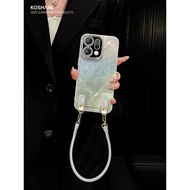 [858] Suitable for opporeno14 Phone Case Summer New Women's reno13/12/10/11pro Blue Green Gradient L