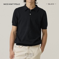 TWENTYSECOND เสื้อโปโลแขนสั้น ผ้า Knit  รุ่น Nico Knit Polo - ดำ / Black