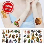 Tralalero Tattoo Sticker Tung Tung Tung Sahur Tattoo Sticker Cartoon Disposable Skin Decoration H7j7