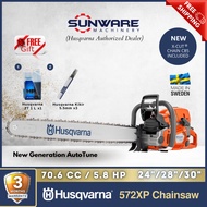 HUSQVARNA 572XP AutoTune Chainsaw 24" Guide Bar & Saw Chain (Made in Sweden)