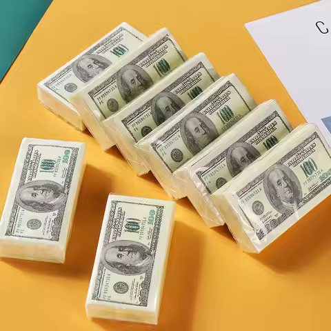 50/100Pcs 100$ Dollars Napkin Us Dollar Bill Money Paper Towel Party Funny Gift Disposable Napkins W