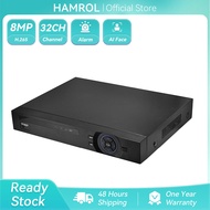 Hamrol 32CH 8MP 4K CCTV H.265 NVR Network Video Recorder 2.0 for IP Camera 2 SATA Port XMEYE P2P Clo